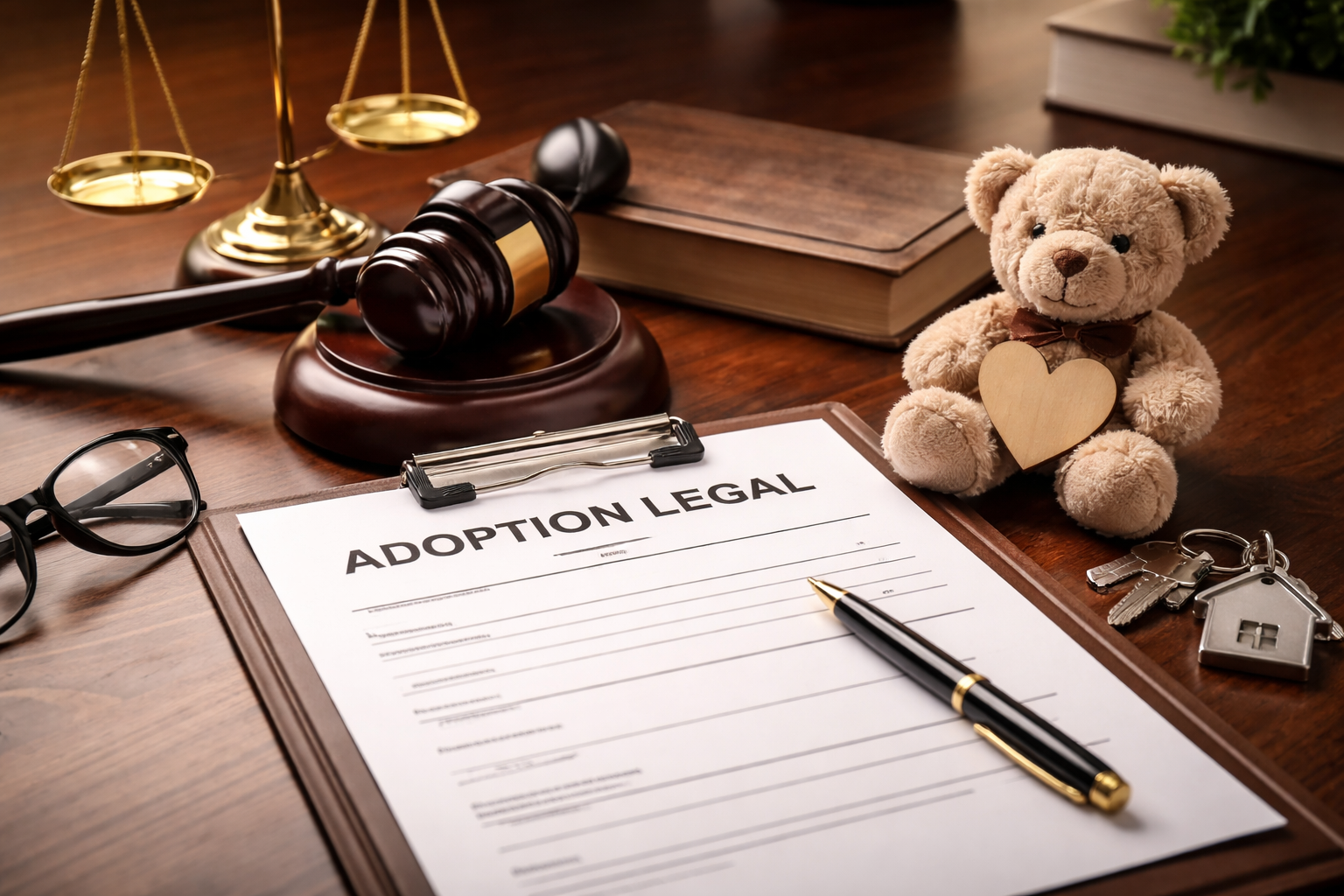 generate a realstick image Adoption Legal without human and content